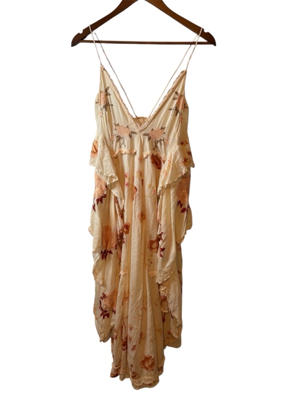 Free People Women's Audrey BOHO Embroidered Floral Sleeveless Maxi Dress Size XS - Picture 5 of 11